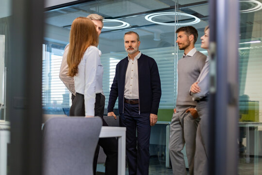 Business people, team, employees or collaboration with digital tech for planning, networking or diversity