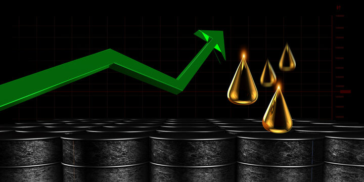 Rising Crude Oil Prices in Global Energy Market Concept. Crude Oil Price Increase and Energy Market Growth. 