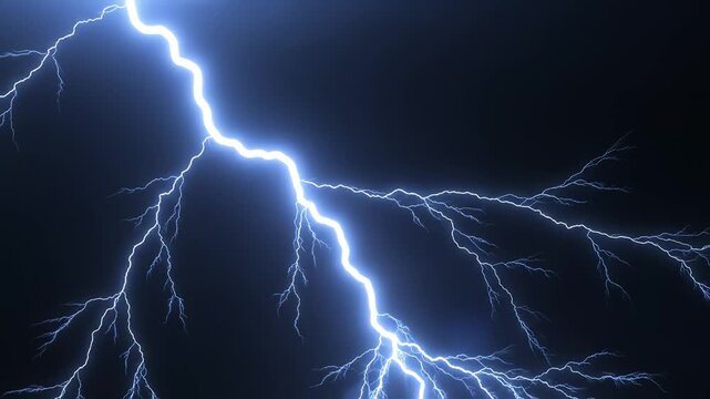 Lightning bolt in night sky