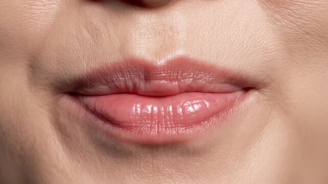 Closeup of human teeth and lips
