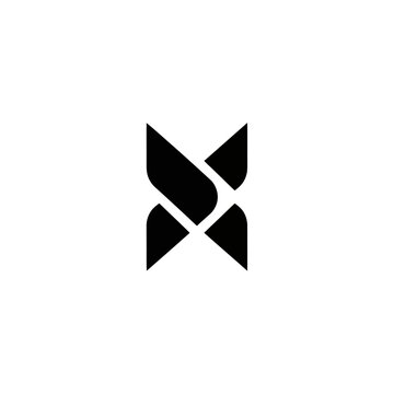 Abstract black geometric shape on white background, modern logo design