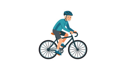 Fototapeta premium Elderly Man Cycling Outdoors, Active Senior Lifestyle, Healthy Exercise