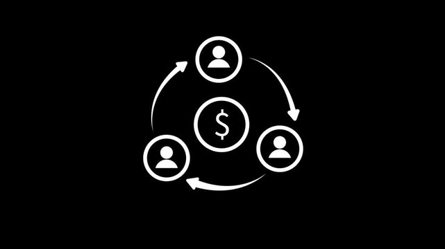 Dynamic collaborative communication animation showing user interaction cycle with messaging icons teamwork connectivity and seamless digital conversation flow experience
