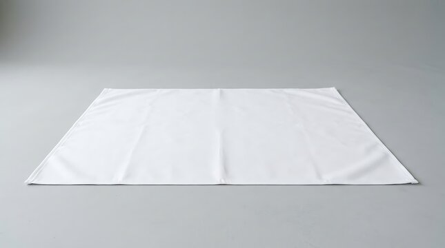 Isolated empty white picnic mat fabric mockup for outdoor camping branding or promotional design display