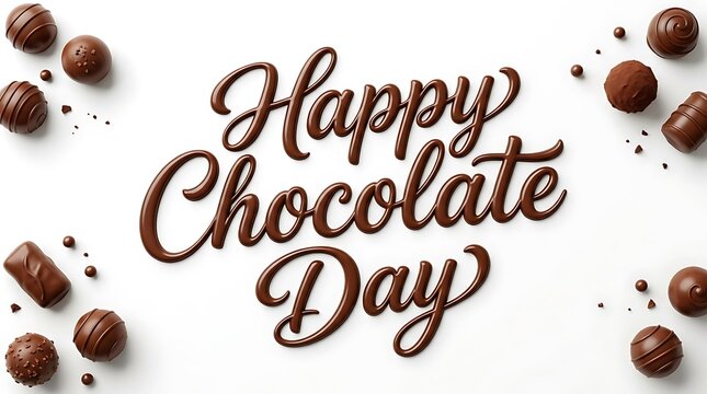 Happy world chocolate day delicious chocolates celebrating a sweet holiday