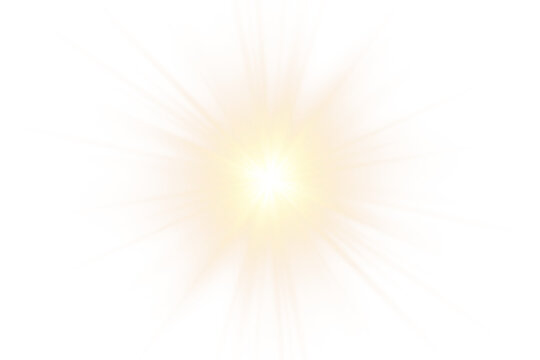 Glow isolated white transparent light effect, sun light with lens flare effect. Sun flush overlays, sunrays, transitions, light leaks and glare in PNG format with realistic shining beams.