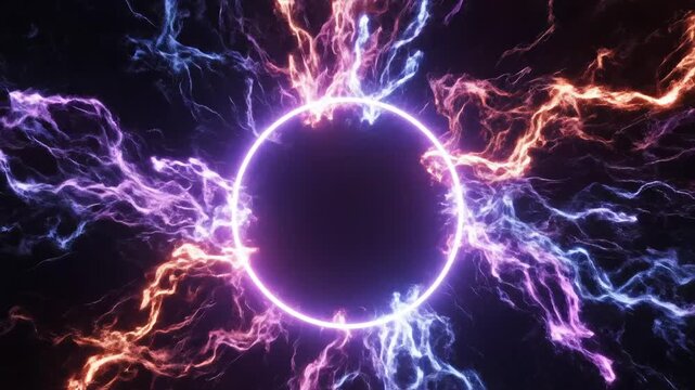 Neon ring with electric tendrils
