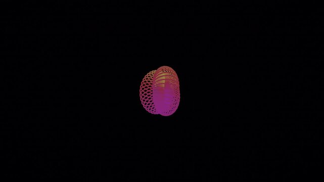 Seamless 4K loop of a glowing chrome dupin cyclide morphing through an abstract topology field drifting in hypnotic slow motion. Ideal for sound bath, corporate background. 4K UHD.