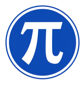 Pi Symbol in Blue Circle Isolated Vector Graphic