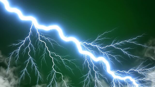 Lightning bolt in stormy sky