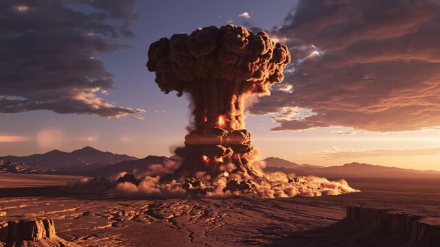 Explosion in Desert Landscape