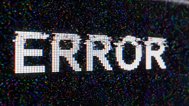 Digital error message on screen