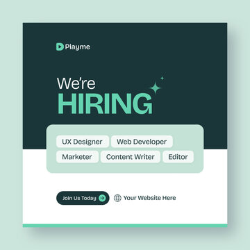 We are hiring job vacancy web banner and social media post template