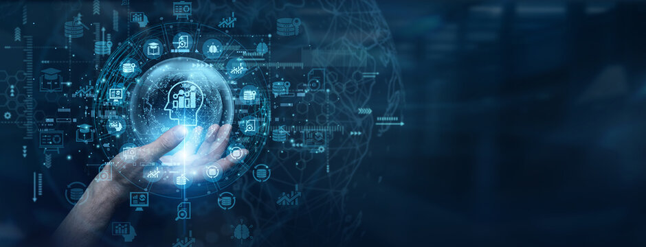 Strategic corporate data analysis requires comprehensive enterprise reporting framework tools. A data analyst touch a data flow on global network Business Intelligence dashboards to track sales.