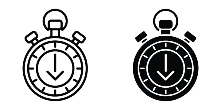 Downtime icon collection with editable stroke vector illustrations representing maintenance outage service interruption and system inactivity