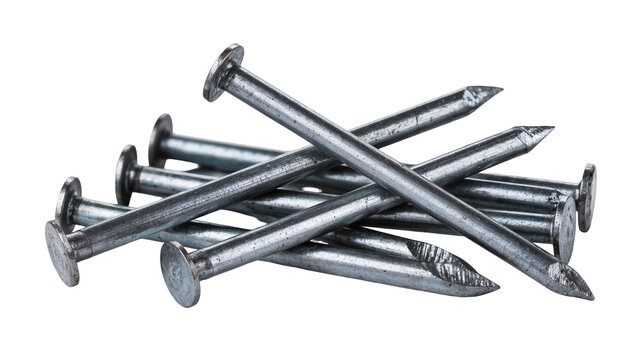 Metal nails pile construction hardware, sharp points