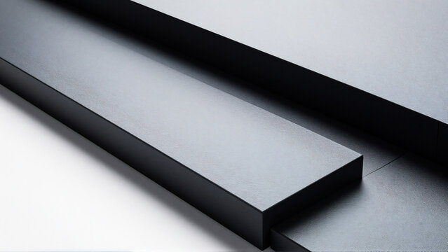 Minimalist Abstract Black Geometric Slabs Composition