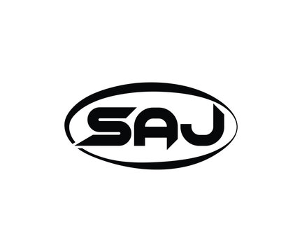 SAJ Abstract Modern Lettermark Logo Design. Calligraphy professional initials vector logo Design.
