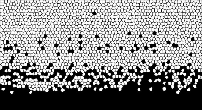 Cracked surface pattern with dissolving effect, black and white vector