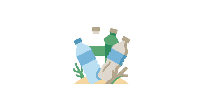 Plastic bottles polluting ocean floor, environmental pollution concept