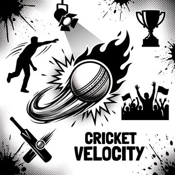 Cricket ball flying fast with flames and player silhouette And, Cricket 2026, Cricket 2027, ICC Cricket 2027, ICC T20 World Cup, IPL 2026, Asia Cup	