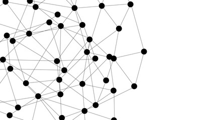 Abstract technology dot and line connection digital hi tech design concept background. Space for text. Vector illustration. Global network connection. Big data complex with compounds. © Rayhan