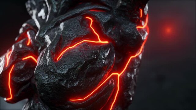 Dark Futuristic Warrior with Glowing Red Energy Lines.