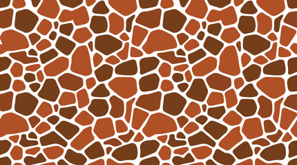 Obraz premium Seamless giraffe skin pattern featuring brown and tan irregular shapes on a white background