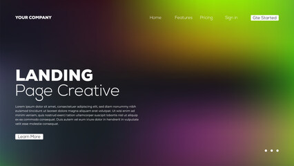 Landing page creative with vibrant gradient background and modern typography for business or technology website design. © Ontime Resource