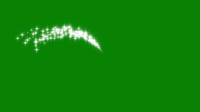 magic sparkles glitter line stars, magic dust, pixie dust path, 4k Luxury white glitter sparkles line trail,shining twinkle effect on green screen.shimmer particles motion