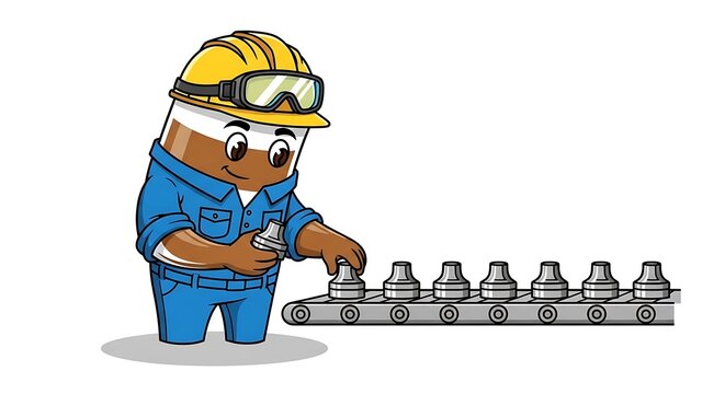 Construction worker in safety gear smiling.