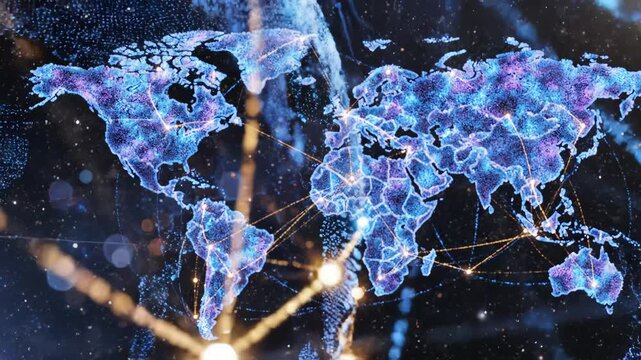 Digital globe with network connections