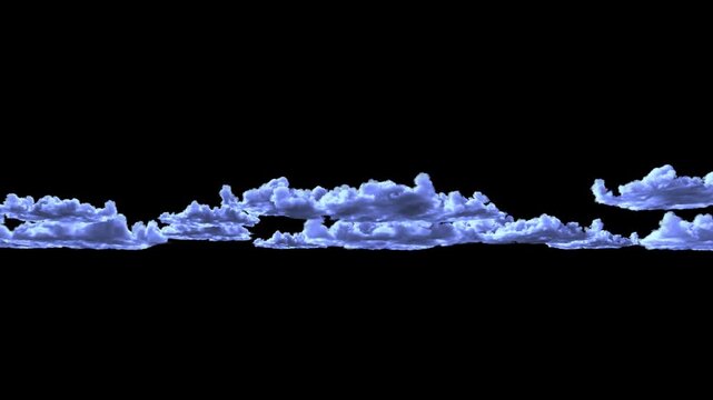 Realistic 3D Volumetric Cloud Layer Animation with Alpha Masks and Chroma Key Background for VFX Compositing, Sky Replacement, Motion Graphics and Cinematic Productions in 4K
