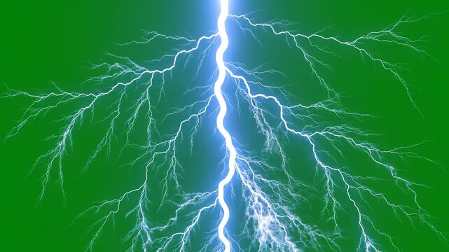 Lightning bolt on green background