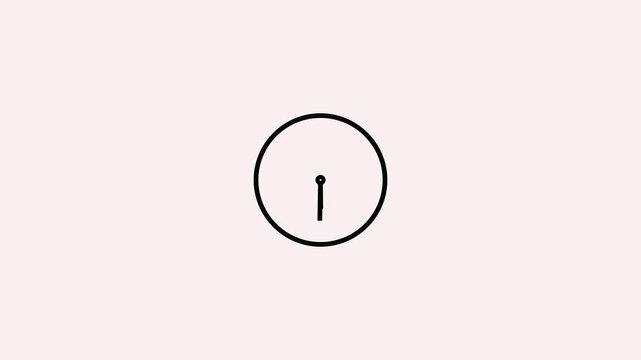 black clock icon on a white background animation,with 4k video animation.