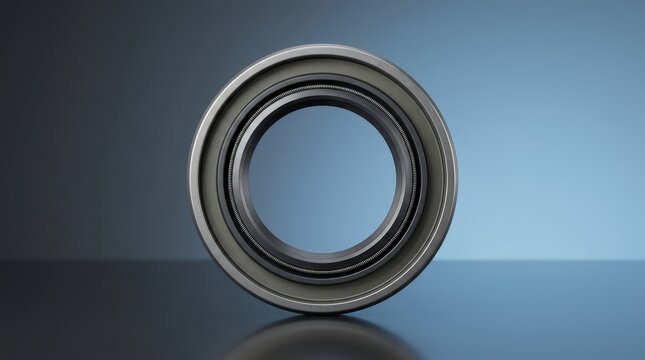 Industrial Oil Seal 3D Render, Precision Rotary Shaft Seal Component, Dynamic Lip Seal Assembly, Garter Spring Oil Seal, High Performance Rotating Seal