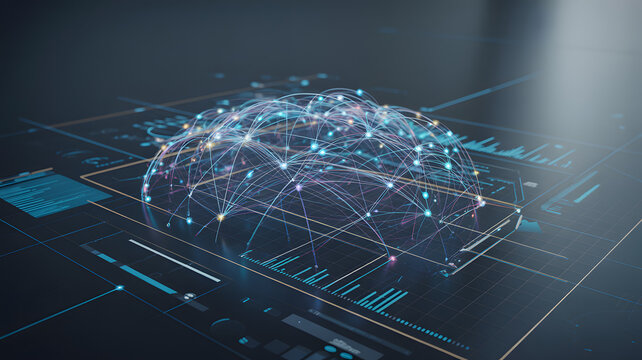 Artificial intelligence network visualization with data analytics interface