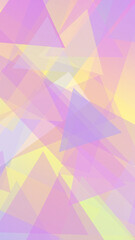 Fototapeta premium Pastel geometric triangles blend soft pink, purple, and yellow tones in a modern abstract pattern, ideal for design layouts, banners, and marketing with copy space.