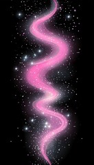 Obraz premium Delicate Pink Swirls Ascending Through a Dreamy Cosmic Landscape with Glistening Particle Accents