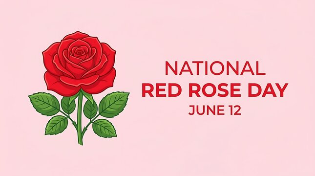 National red rose day june 12th celebration