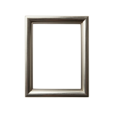 Silver Picture Frame Isolated on Transparent Background