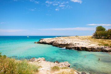 Fototapeta premium People at a beach in Monpoli, Puglia, Italy
