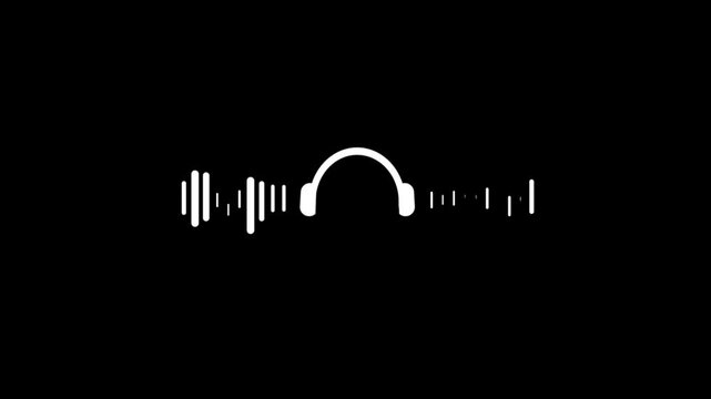 Description
Headphone with Sound wave animation, headset green screen animation (Chroma key)