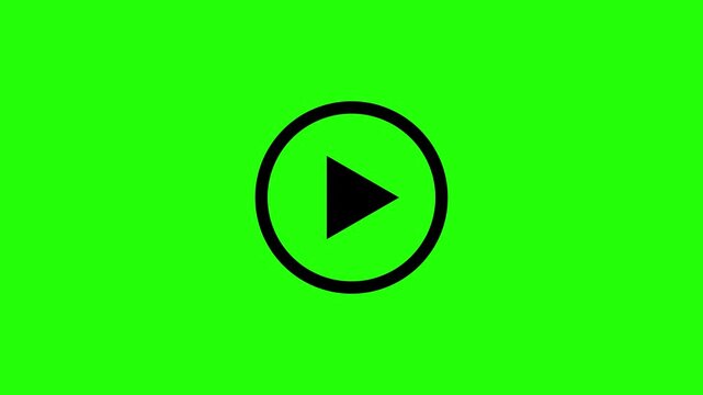 Video play simple arrow icon on animated 