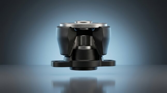 Industrial Shock Mount Assembly 3D Render, Precision Impact Isolator, Heavy Duty Vibration Damper, Shock Absorption System, Mechanical Protection Mount