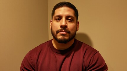 Obraz premium Middle Manager Burnout Young Mexican Plus Size Man Worried