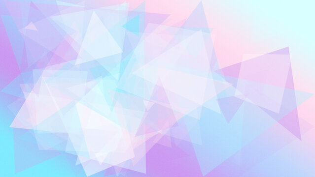 Pastel geometric triangles form a soft abstract pattern in blue and pink tones, creating an airy background with space for text and modern design.