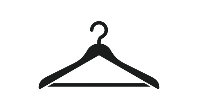 Clothes hanger silhouette against a white background