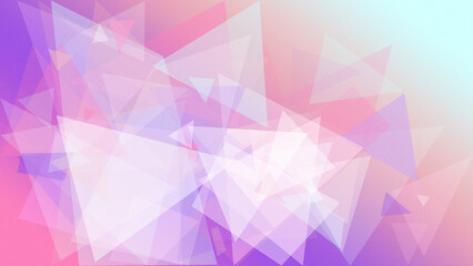 Fototapeta premium Abstract geometric triangle shapes in a soft pink and purple gradient background, dreamy and modern, ideal for branding, banners, and design layouts.