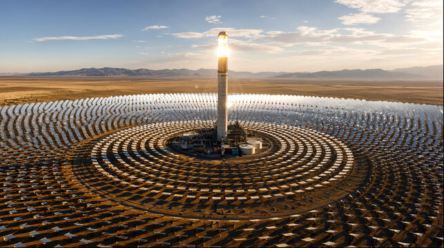 Concentrated solar power tower with a mirror array